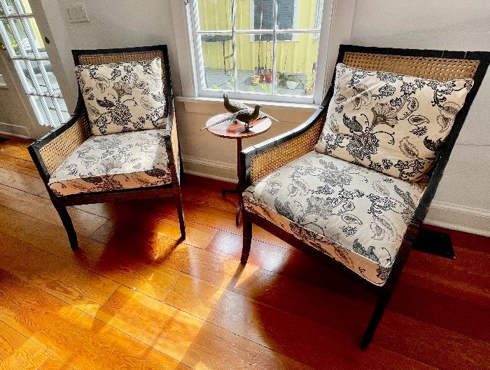 2 Caned back arm chairs