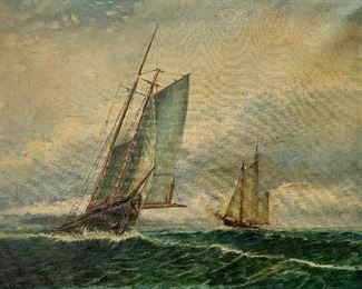 Antique ship painting
