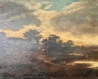 Antique landscape painting