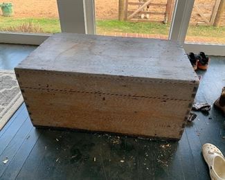 Antique pine trunk