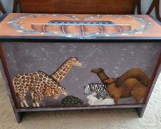 Hand painted Noah's Ark chest