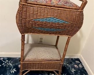 Unusual sewing basket and stand