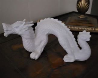 White glass dragon 