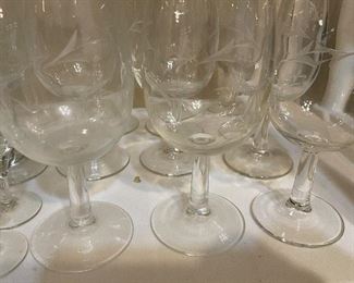 etched  set of glasses 