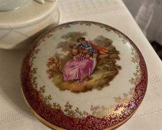 as is limoges signed trinket box -   repaired  