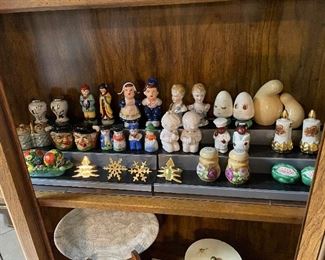 lovely collection of vintage salt and pepper shakers