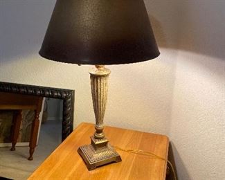 pair of quality mid century heavy lamps   great condition 