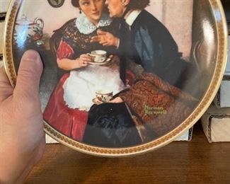 lots of norman rockwell  plates -all signed and in their original boxes 