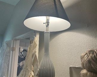 tall blue table lamp  