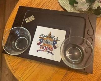 texas tile and wood serving  tray