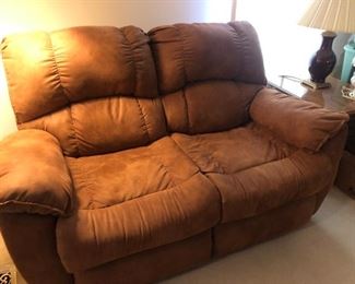 Suede Reclining Loveseat - we have 2
