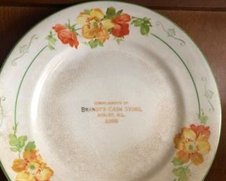 Vintage 1933 Plate, Compliments of Brandt’s Cash Store in Sibley, IL