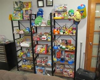 AMAZING COLLECTION OF M&M COLLECTIBLES - VINTAGE (Shelf not for sale)