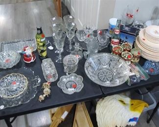 PRETTY VINTAGE GLASSWARE & HALLMARK ITEMS