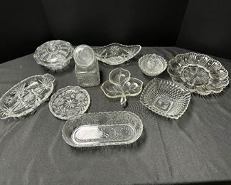 Cut Glass Candy Dishes and Platters