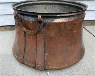Large Brass Cauldron Pot