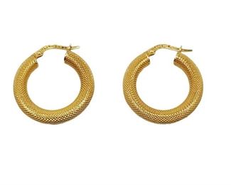 Gold Serpentine Hoop Earrings