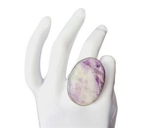 Sterling Silver Ring With Amethyst Stone