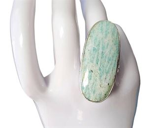 Sterling Silver Ring With Green Stone