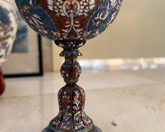 Russian Silver & Enamel Chalice Cup purchased in a New Orleans Antique Shop 