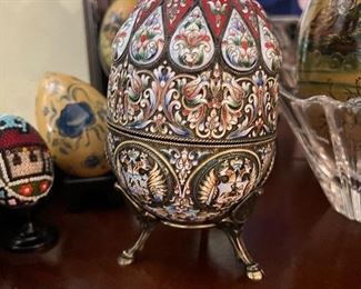 Russia Silver & Enamel Egg purchased in purchased in a New Orleans Antique Shop 