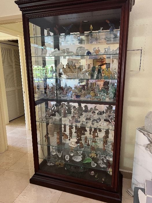 Cabinet full of Lalique, Baccarat, Herend, Daum, Waterford, Lladro & More