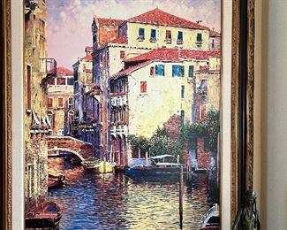 Sunset Canal Painting by Edward R. Park