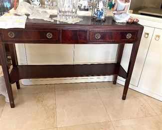 Sherton Console table Mahogany 43' x 11 3/4" x 30" purchased at Lopez-Negro International in Dcota for $1,500