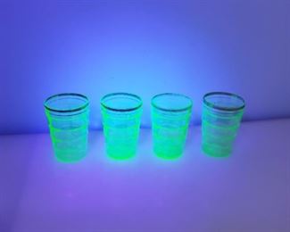 art deco Uranium glass