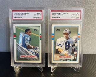 PSA Barry Sanders Troy Aikman