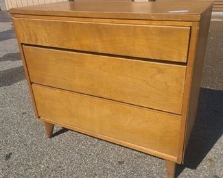 Vintage Mid Century Modern Carrom Three Drawer Dresser