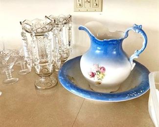 Antique Pitcher and Bowl 