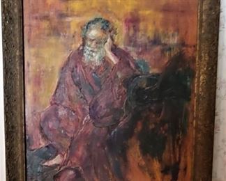Oil painting of a Rabbi