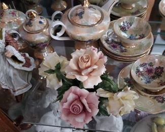 German porcelain lustre tea set