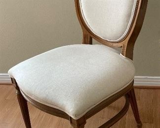 $78 
Linen covered French style single chair 20 1/2"W x 39 1/2"T