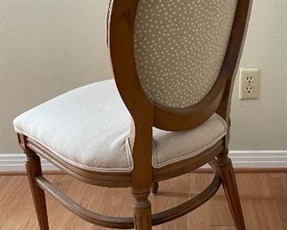 $78 
Linen covered French style single chair 20 1/2"W x 39 1/2"T