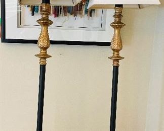 15_____$68 
Pair of stick gold and black lamps