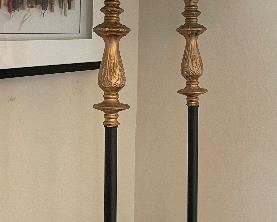15_____$68 
Pair of stick gold and black lamps