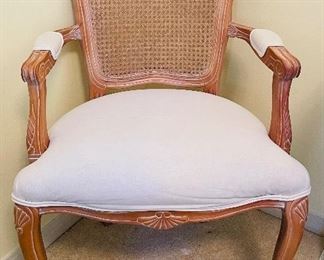 34_____$100 
French style cane back armchair 36x23
