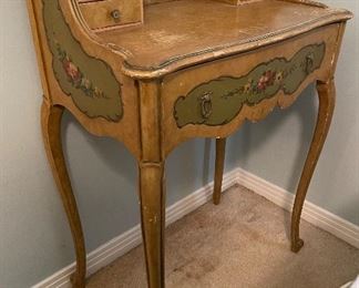 40_____$150 
Petite painted desk 25Wx15D x 35T