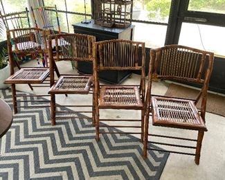 $110 
Set of 4 bamboo folding chairs 