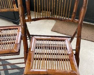 $110 
Set of 4 bamboo folding chairs 