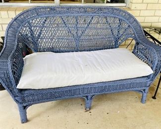 $110 
Blue wicker setee 