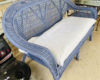 $110 
Blue wicker setee&nbsp;