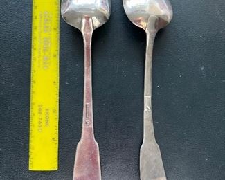 Coin silver serving spoons $120 marked Herbert - 