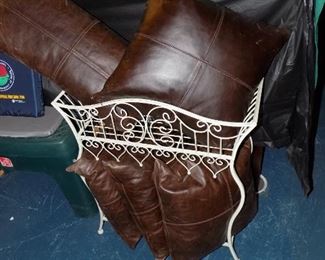 Leather throw pillows, like new condition