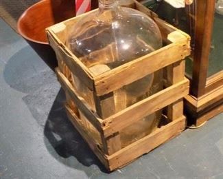 Large Hinckley water jug in crate