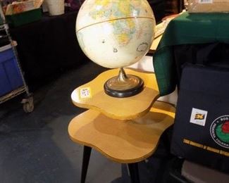 Mod table and a vintage globe
