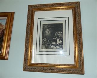 Marc Chagall limited edition etching "Drunkard and his Wife"