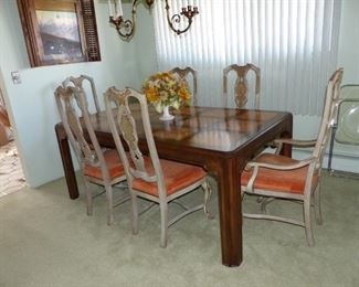 Traditional dining table with 6 chairs
